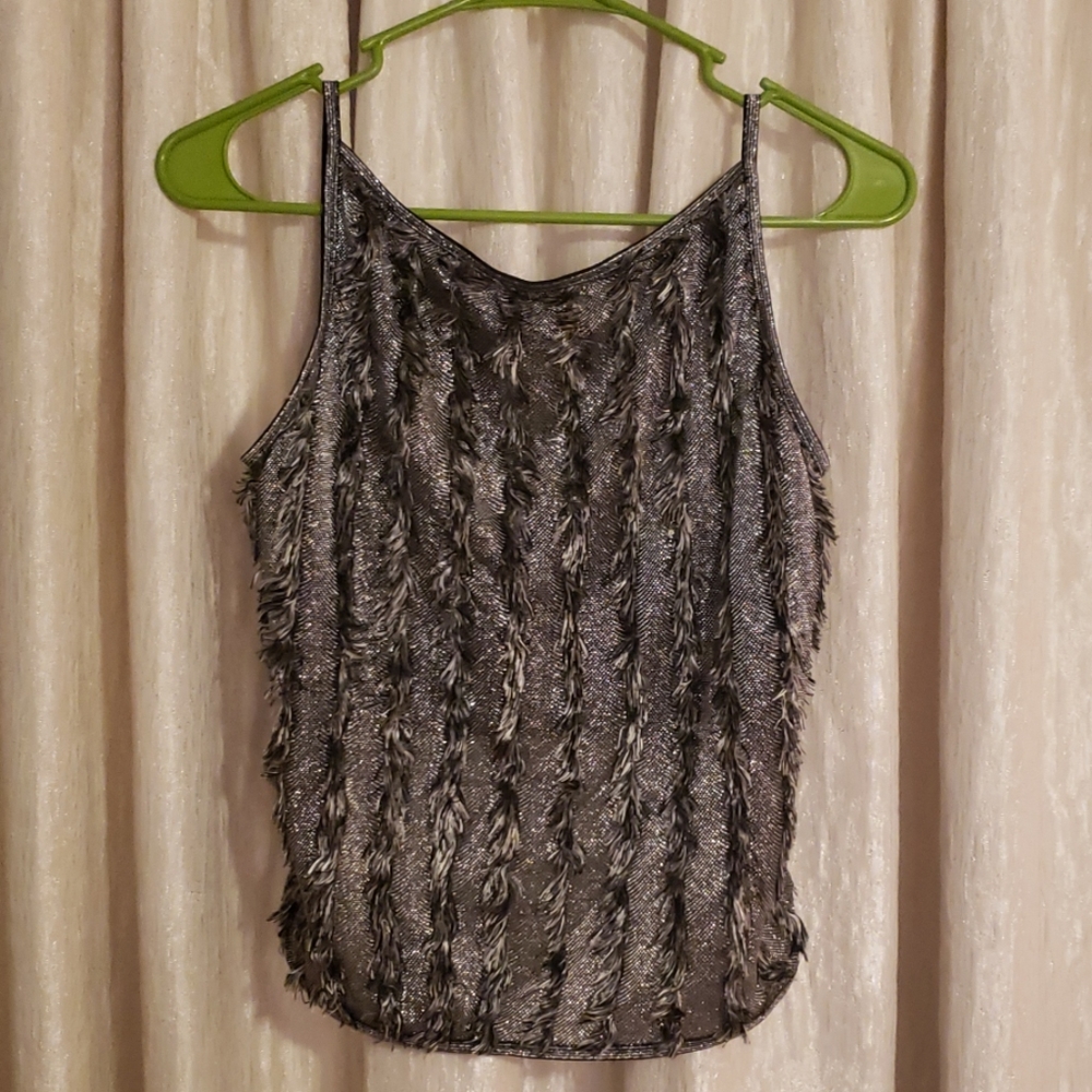 Sexy Open Back Metalic Pewter Camisole